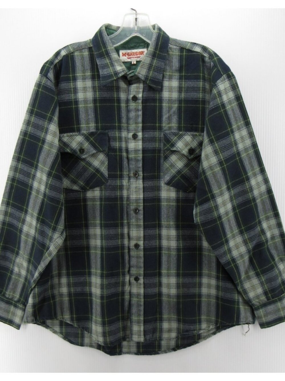 VTG McGregor Shirt Large Flannel 70s 80s Sportswear Plaid Button Down *